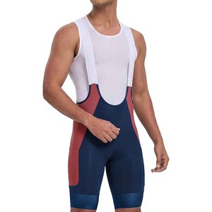 SILKZONE INDUSTRY Men <b>Cycling</b> Bib Shorts Blue White Straps Quick Dry Regular Brief Length Spandex Polyester Seamless Design - Product Image 5