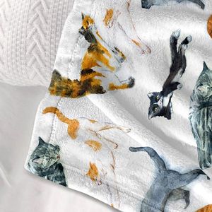 Coperta Leggera in Pile di Flanella con Gatti Hipster Vintage per Divano e Poltrona - Product Image 4
