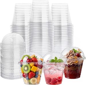 Gobelets en plastique transparent en gros avec couvercles en dôme pour desserts, yaourts, salades de fruits et services de restauration commerciale - Product Image 1
