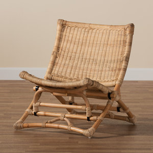 Silla de comedor de ratán natural hecha a mano, silla decorativa de mimbre con respaldo redondo decorativo y asiento acolchado para cafetería o restaurante - Product Image 1