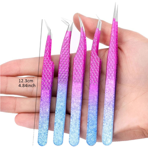 Pinzas Profesionales de Alta Calidad para Extensión de Pestañas, Acero Inoxidable, Personalizables, Plateadas, Punta Lisa y Dentada - Product Image 2