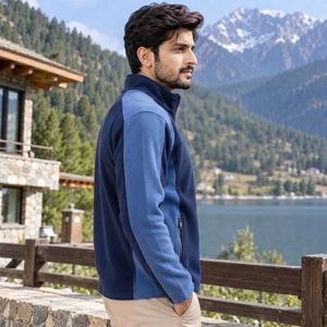 Men Puller <b>Fleece</b> <b>Zipper</b> Jacket Crafted From Midweight <b>Fleece</b> Textile Comfortable Layering Fit High Neck Design Secure <b>Zipper</b> - Product Image 4