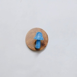 Handcrafted Blue Resin Mushroom <b>Wall</b> <b>Hook</b> with Wooden Base Artistic <b>Wall</b> <b>Hook</b> <b>for</b> Hanging Coats Bags <b>Keys</b> Decorative Home Accent - Product Image 5