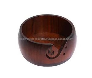 Extra <b>Large</b> Rustic Wood Yarn Holder Knitting <b>Hooks</b> and Crochet Accessories Knitting Storage Handmade Heavy Wooden Yarn Bowl - Product Image 6