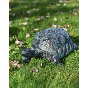 Escultura de Tortuga de Metal Hecha a Mano, Acabado Verde Pátina Antigua, Diseños Personalizables, Adorno de Tortuga Vintage, Artículos de Jardín - Product Image 4