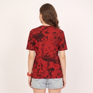 T-shirt oversize à manches papillon, imprimé géométrique vintage, en coton jersey 220g, effet délavé pour femme - Product Image 6