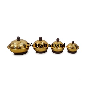 Gold Plated Finishing Candy <b>Pot</b> Dish Stainless Steel <b>Lid</b> And Base Rounded Serving <b>Pot</b> For Dates Nuts Serving <b>Pot</b> Supplier - Product Image 1