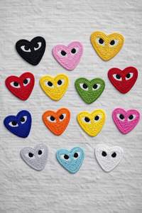 12 couleurs de patchs thermocollants 3D en tissu, accessoires de vêtements DIY, appliques brodées étoile, œil, cœur, motifs de dessins animés brodés - Product Image 5