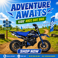 Moto tout-terrain miniature à essence 49cc Yaztor Blue, facile à utiliser, cadeau idéal pour les débutants, entrepôt américain, moteur 2 temps