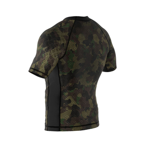 เสื้อรัดกล้ามเนื้อ MMA แขนสั้น คอโอ สำหรับผู้ชาย แบบสั่งทำพิเศษ พร้อมลายพิมพ์แบบ Sublimation - Product Image 3
