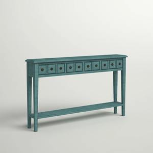 Mesa Consola Larga Estilo Rústico con Patas Curvas, Estante de Almacenamiento de 3 Niveles, Mueble de Entrada de Madera Rústica - Product Image 3