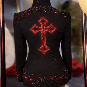 Mens Plus Size Black Christmas Embroidered Tuxedo <b>Blazer</b> Designer Wedding Suit Gold Floral Embroidery Breathable Fabric - Product Image 1