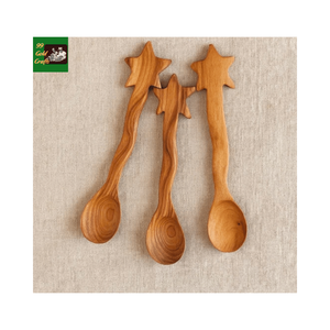 Cuchara de Madera Tallada a Mano con Diseño Navideño de Santa Claus, Muñeco de Nieve y Reno, Cuchara Decorativa para Servir en la Mesa Navideña - Product Image 5