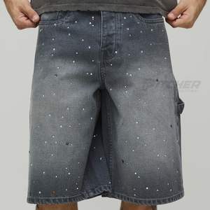 Pantalones Cortos de Mezclilla Rectos para Hombre, Diseño Personalizado, Estilo Vintage, Ropa Urbana, Verano, Casual, Ecológicos, Transpirables - Product Image 3
