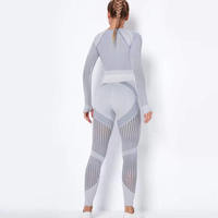 Ensemble de yoga 3 pièces pour femme, nouveau style, fabrication de haute qualité, sur mesure, respirant, en Spandex/Nylon, taille élastique, en vente en ligne