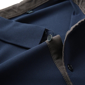Polo tricoté à manches longues pour homme, couleur unie, décontracté, boutonné, rouge, nouveau design personnalisé 2026, prix de gros - Product Image 6