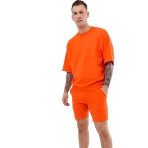 <b>Men's</b> Polyester/Cotton Breathable Track Suit High Quality Casual 2-Piece Sports Set Logo <b>Jogging</b> Gym <b>Shorts</b> T-Shirts Summer - Product Image 1