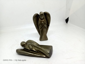 Cristal de Pyrite Naturelle Sculpté à la Main en Forme d'Ange, Pierre de Guérison, Décoration Feng Shui pour la Maison, Cadeau Spirituel, Objet de Méditation et de Collection - Product Image 6