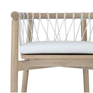 Silla de Barra con Estructura de Madera de Teca Sólida para Interiores y Exteriores con Diseño Metálico Moderno para Mobiliario de Hostelería - Product Image 5