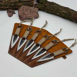 Juego de Cuchillos Tácticos con Punta de Lanza, Acero de Damasco, Hoja Recta, 2 Piezas, Cuchillos de Cocina de Grado Industrial con Mango de Madera - Product Image 3