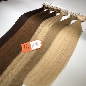 Extensiones de cabello humano virgen Remy vietnamita 100% con cinta adhesiva, puntas gruesas, cabello humano de doble capa, paquetes a precio mayorista - Product Image 1