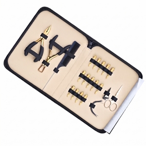 Juego de Herramientas Avanzadas de Acero Inoxidable para Extensiones de Cabello Micro Link: Alicates de Crimpado y Extracción, Agujas, Clips de Estilizado, Peine Separador Mini - Product Image 6