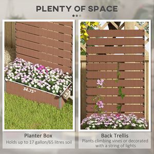 Fioriera da Giardino Marrone Chiaro con Traliccio per Piante Rampicanti e Foro di Drenaggio - Product Image 4