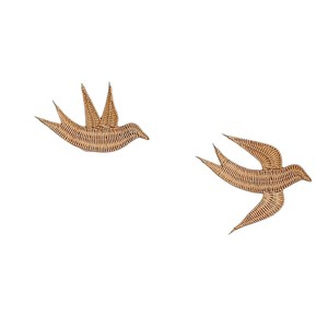 Decoración de pared de pájaro golondrina tejida naturalmente, de ratán, ecológica, de fibra vegetal, para la habitación infantil, adorno colgante. - Product Image 3