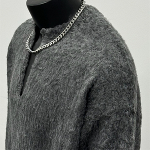 Suéter de Punto Henley Elegante para Hombre, Manga Larga, Cierre de Botones, Cálido, Cómodo, Informal, Ropa de Invierno, Venta al Por Mayor - Product Image 5