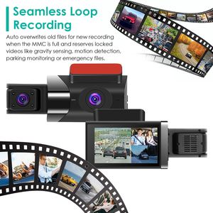กล้องติดรถยนต์ 2K DVR บันทึกภาพ 3 ช่องทาง มุมมอง 140 องศา พร้อม GPS WiFi ระบบมองเห็นในเวลากลางคืน G-Sensor บันทึกแบบวนซ้ำ กล้องคุณภาพพรีเมียม - Product Image 2
