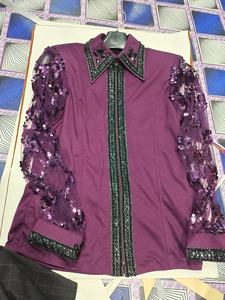 Camisas occidental personalizadas con diamantes de imitación para mujer, camisa de MATERIAL de alta calidad - Product Image 3