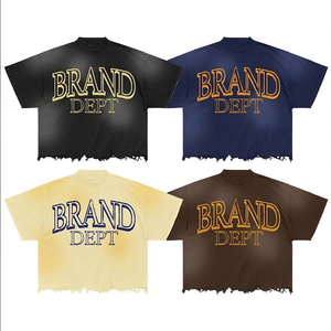 High Quality Screen Printing T Shirt Men Clothing Sun Faded 100% Cotton Fashion Hot Demanded Printed Acid Washed <b>Tshirt</b> for Men - Product Image 2