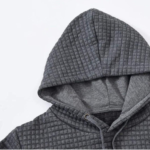 OEM Premium Quality Textured <b>Quilted</b> Unisex Hoodies Casual Regular Fit Long Sleeve Hooded <b>Sweatshirts</b> High Street Fashion 100% - Product Image 3