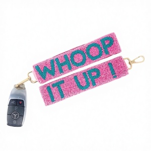 Llavero de pulsera ajustable con cuentas y cremallera, hecho a mano, con cita inspiradora, correa de muñeca elegante y bonita, regalo para mujeres y niñas. - Product Image 1