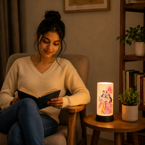 Divine Glow Radha Krishna LED Table <b>Lamp</b> Spiritual Night Light Temple Bedroom Home Decor <b>USB</b> Powered Acrylic Gift 9.5 Inch <b>Lamp</b> - Product Image 3