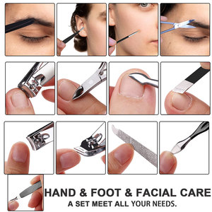 Ensemble de manucure professionnel, kit de manucure, ensemble de coupe-ongles, 13 en 1, en acier inoxydable, outils de pédicure, outil de toilettage pour hommes - Product Image 3