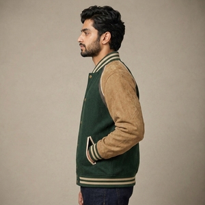 Casual Winter Varsity <b>Canvas</b> <b>Jackets</b> Wholesale Unisex Custom Men's Quick Dry Breathable Eco-Friendly Front Logo Digital Printing - Product Image 3