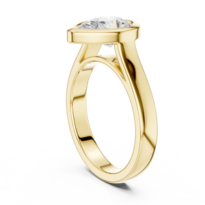 2CT 18K Yellow Gold Pear Cut Lab Grown Diamond Bezel Modern Engagement Ring Custom Fine Jewelry Wedding Ring IGI Certified - Product Image 4