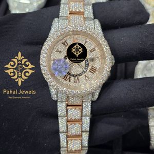 นาฬิกาข้อมือผู้หญิง Pahal Jewels รุ่นหรูหรา Miyota Auto Date ประดับเพชร ตัวเรือนสแตนเลสสตีล ขนาด 40 มม. หน้าปัดอะนาล็อก กลไกอัตโนมัติ กระจกแซฟไฟร์ - Product Image 5