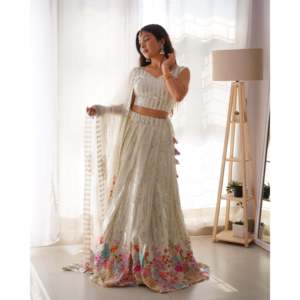 ชุดสตรีออกแบบ Choli Lehenga กับด้ายและลำดับการทำงาน - Product Image 2