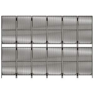 6-Panel Gray Poly Rattan <b>Room</b> Divider <b>Screen</b> Elegant and Durable Solution <b>for</b> Home Office Division - Product Image 5