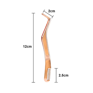 Pince à épiler professionnelle de luxe à double fonction avec peigne pointu, manche confortable pour le modelage des sourcils, en acier inoxydable de précision pour le toilettage - Product Image 5