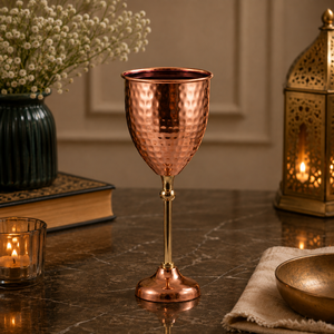 Gobelet à vin en cuivre fait main, verrerie martelée, articles de bar vintage, vaisselle pour mariage et fête, vente en gros, OEM, exportations en vrac personnalisées - Product Image 3