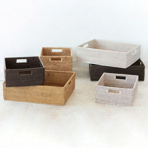 Rattan <b>basket</b> functional <b>baskets</b> <b>vegetable</b> book clothes containers kitchen bedroom drawers organizer - Product Image 5
