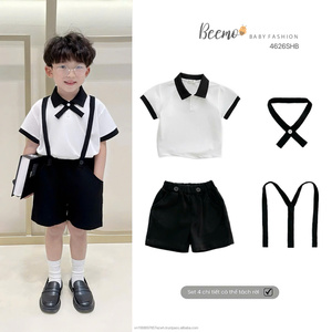 Ensembles de Vêtements de Haute Qualité pour Garçons : Polo en Toile et Short à Bretelles avec Nœud Papillon pour Bébés Garçons et Tout-Petits – Tenues de Gentilhomme - Product Image 6