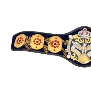 Cinturón de Campeonato de Lucha Libre Premium Personalizable con Diseño de Gemas Doradas y Rojas con Detalles de Corona para Fanáticos y Coleccionistas - Product Image 3