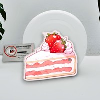 Kue Stroberi Berkualitas Tinggi Hiasan Bunga Berlian Akrilik Magnetik untuk Bulu Mata Palsu Label Pribadi Dapat Digunakan Kembali Ramah Lingkungan Alat Kecantikan