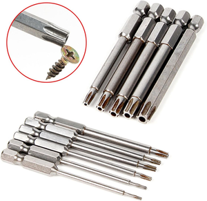 סט ביטים טורקס ארוכים במיוחד של TOOLJOY, ביטים למברג חשמלי עם ידית 6 אינץ' <span class=keywords><strong>1</strong></span>/<span class=keywords><strong>4</strong></span> אינץ' מפלדת S2, עמידים בפני חבלה - Product Image 1