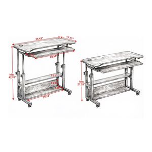 Scrivania per Laptop in Legno Contemporanea con Spazio di Archiviazione Mobile per Ufficio Domestico - Product Image 2