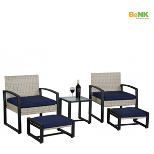 Moderno PE ratán mimbre jardín conjunto de alta calidad cómodo otomano muebles de sala de estar al aire libre para hoteles exteriores - Product Image 4